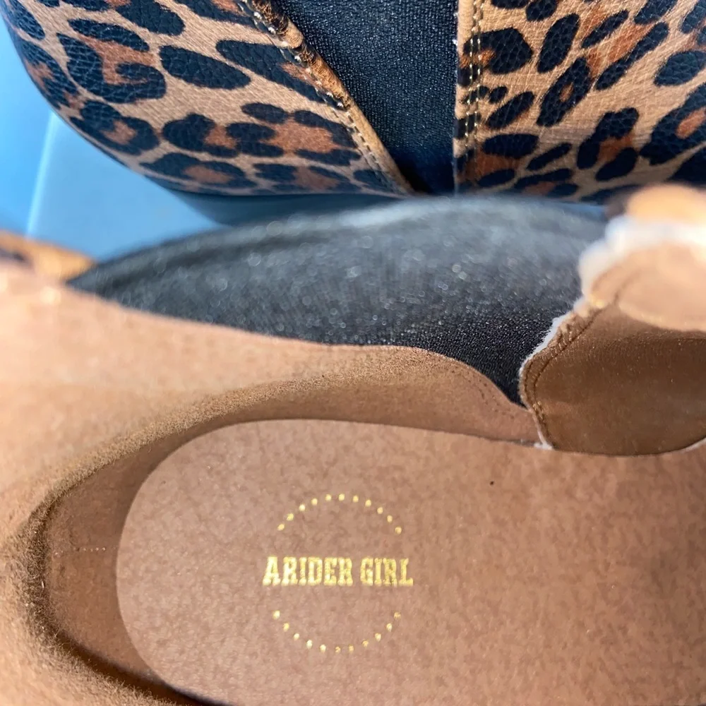 🐆 EXCELLENT CONDITION A RIDER GIRL LEOPARD ANKLE BOOTIE WOMENS SIZE 8 - Picture 9 of 11